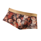 Maxbell Men's Underwear Retro Flower Print Boxer Briefs Bulge Pouch Shorts M Pink