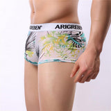 Maxbell Mens Sexy Sheer Mesh Net Underwear Boxer Briefs Flower Underpants XXL 2