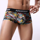 Maxbell Mens Sexy Sheer Mesh Net Underwear Boxer Briefs Flower Underpants XL 3