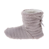 Women's Indoor Ankle Bootie Warm Fleece Home Slippers with Anti-Slip Soles Gray