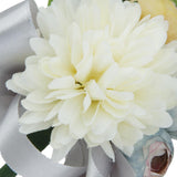 Maxbell Wedding Bridal Groom Men Tuxedo Boutonniere Corsage Flower Brooch Grey Satin