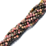 Maxbell 4mm Jewelry Making Craft Rhodonite Gemstone Bead Strand 15''