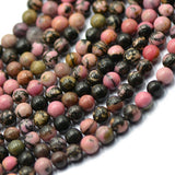 Maxbell 6mm Jewelry Making Craft Rhodonite Gemstone Bead Strand 15''