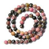 Maxbell 6mm Jewelry Making Craft Rhodonite Gemstone Bead Strand 15''