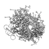 Maxbell Wholesale 85pcs Tongue Eyebrow Lip Belly Navel Ring Body Piercing Jewelry