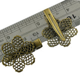 6 pcs Vintage Antique Bronze Hair Clips Hairwear Flower Pattern Filigree