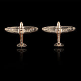 Maxbell 1 Pair of Delicate Airplane Shirt Collar Tips Small Brooches Pin Gold