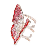 Women Girls Ladies Fashionable Rhinestone Hair Claw Clip Wedding Prom Party Supplies Pink + Red