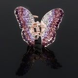 Women Girls Ladies Fashionable Rhinestone Hair Claw Clip Wedding Prom Party Supplies Purple