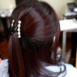 Larger Elegant Women Butterfly Pearl Hair Claw Clip Clamp Black