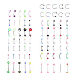 Maxbell 110Pcs/Lot Body Piercing Jewelry Eyebrow Navel Belly Tongue Lip Barbell Ring