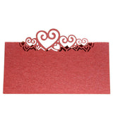 Maxbell 25pcs Wedding Table Place Cards Laser Cut Heart Name Number Place Cards