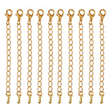 Maxbell 10 Packs of Necklace Extenders Jewelry Extension Chain 75 mm Gold