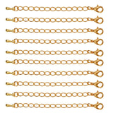 Maxbell 10 Packs of Necklace Extenders Jewelry Extension Chain 75 mm Gold