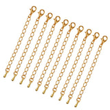 Maxbell 10 Packs of Necklace Extenders Jewelry Extension Chain 75 mm Gold