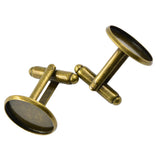 Maxbell 10pcs Round Cuff Link Bronze Blanks DIY Findings 16mm Pads