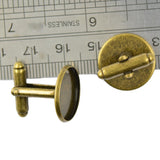 Maxbell 10pcs Round Cuff Link Bronze Blanks DIY Findings 16mm Pads