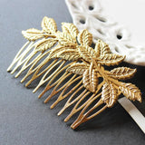 Charm Bridal Wedding Gold leaves Women Hair Comb Clip Hot