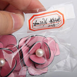 Acrylic Faux Pearls Rose Flower Hair Clip Barrette Hairpin Clamp Pink