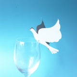 50pcs Bilateral Bird Laser Cut Wine Glass Name Place Cards Wedding Party