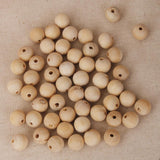 Maxbell 70pcs Handmade Natural Unfinished Wooden Teething Wood DIY Loose Beads Baby Teether Rings