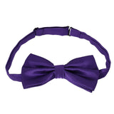 Adjustable Concealed Tuxedo Bow Tie Double Layer Party Necktie Dark Purple
