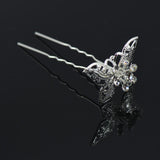 12PCS Wedding Crystal Rhinestones Hollow Butterfly Flower Hair Pins Clips