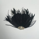 Women Ladies Feather Hair Clip Wedding Party Fascinator Headpiece Black