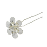 12 Bridal Diamante Flower Hairpin Wedding Prom Hair Clip Accessories-Sliver