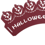 50pcs HALLOWEEN Smile Pumpkin Cake Wrapper Liners Party Decor Purplish Red