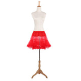 Vintage Lady Net Roll Rock Petticoat Underskirt for Tutu Skirt Fancy Red L