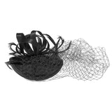 Women Girls Ladies Fashionable Fascinator Satin Veil Feather Hat Wedding Party Banquet Night Out Accessory Black