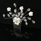 Wedding Jewel Bridal Diamante Pearl Hair Comb Slide Fascinator Hairpiece