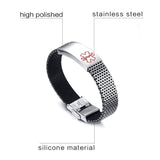 Maxbell 316L Stainless Steel Silver Medical Alert ID Bracelet Necklace Jewelry Set for Women Men