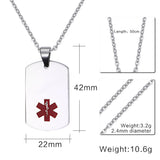 Maxbell 316L Stainless Steel Silver Medical Alert ID Bracelet Necklace Jewelry Set for Women Men