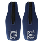 2pc Beer Can Bottle Cooler Sleeve Wrap Holder Wedding Favor BEST DAD EVER