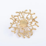 Maxbell Elegant Clear Rhinestones Crystal Sunflower Gold Tone Brooch Pin Jewelry