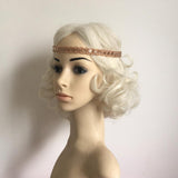 Women Handmade Headband Crystal Beads Hairband Tie On Hair Band Head Piece