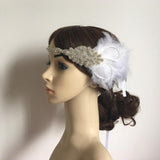 1920s Gatsby Headband Flapper Feather Hair Dress Bridal Fascinator Headpiece