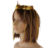 Egyptian Cleopatra Beads Headband Women Queen Fancy Dress Snake Jewelry-Gold