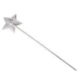 Maxbell Plastic Sequin Star Princess Wand Girls Party Birthday Magic Scepter Silver