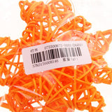 5pcs 6cm Cane Rattan Decoration Christmas Wedding Ornament Star Orange