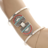 Maxbell Adjustable Open Wide Turquoise Cuff Bangle Bracelet Punk Ethnic Jewelry