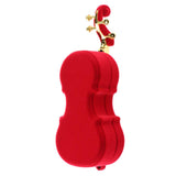 Maxbell Violin Jewelry Box Ring Earring Necklace Xmas Festival Storage Gift Cases