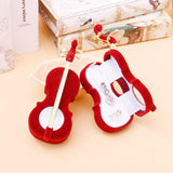 Maxbell Violin Jewelry Box Ring Earring Necklace Xmas Festival Storage Gift Cases