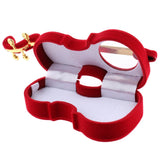 Maxbell Violin Jewelry Box Ring Earring Necklace Xmas Festival Storage Gift Cases