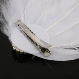 White Feather Headdress Fascinator Hair Clip Wedding Bridal Hair Accessory S
