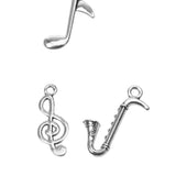 Maxbell Pack of 14 Vintage Musical Instrument Charms Pendants DIY Jewelry Making Craft