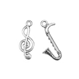 Maxbell Pack of 14 Vintage Musical Instrument Charms Pendants DIY Jewelry Making Craft