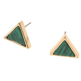 Maxbell Generous Imitation Turquoise Triangle Shape Earring Ear Stud Women Jewelry